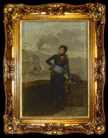framed  Louis Gauffier Portrait de Victor Leopold Berthier, ta009-2